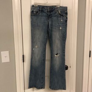 American Eagle distress flare jeans. Size 8R.